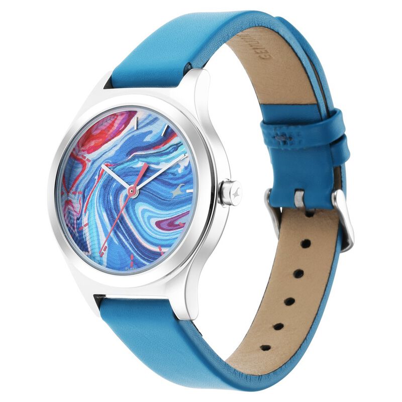 Fastrack Stunners Quartz Analog Multicoloured Dial Leather Strap Watch for Girls - image number 2