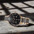 Titan Ceramic Fusion Quartz Multifunction Blue Dial Silver Dual-Toned Stainless Steel Bracelet Watch for Men