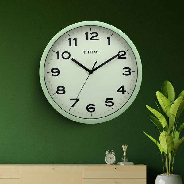 Titan Classic Light Green Wall Clock with Silent Sweep Technology - 30 cm x 30 cm (Medium) - image number 0