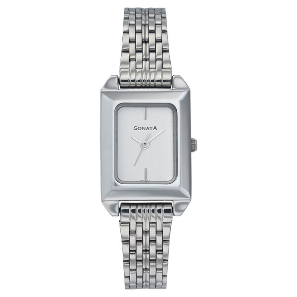 Sonata Quartz Analog Silver Dial Strap Watch for Women - image number 0