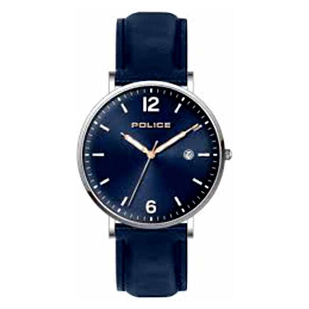Buy Online Police Quartz Analog Blue Dial Leather Strap Watch for Men ncpl15368js03w Titan