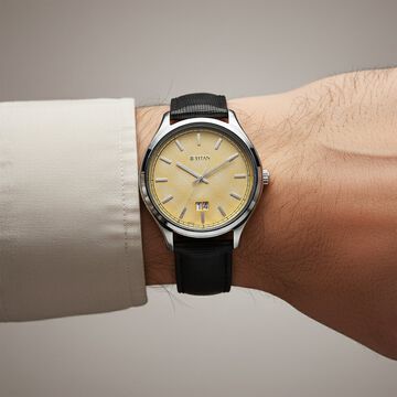 Titan Classique Palette of Time Analog with Yellow Dial Interchangeable Straps Watch with for Men