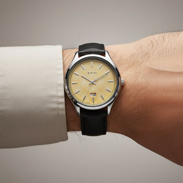 Titan Classique Palette of Time Analog with Yellow Dial Interchangeable Straps Watch with for Men - image number 7