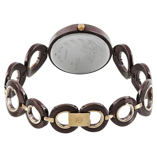 Titan Purple Brown Dial Analog Stainless Steel Strap Watch for Women - image number 3