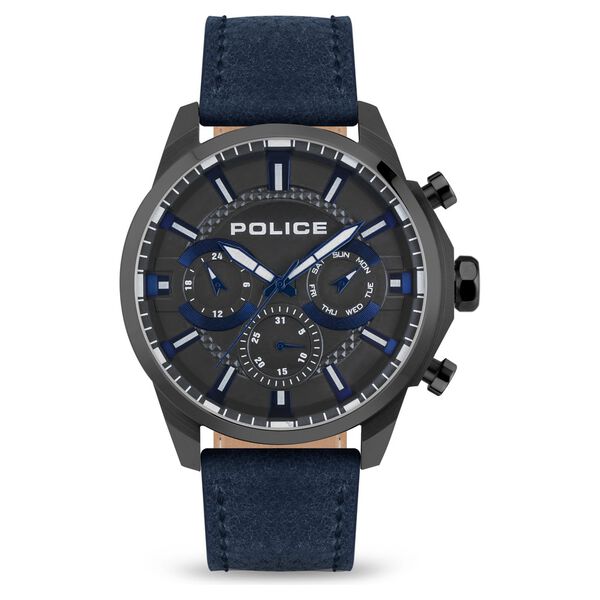 Police Silver Dial Black Strap Multifunction Watch for Men - image number 0