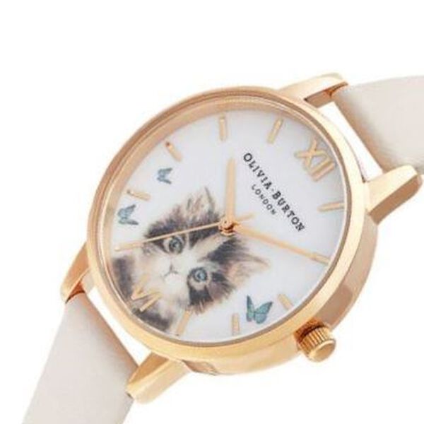 Olivia Burton Quartz Analog White Dial Leather Strap Watch for Women - image number 1
