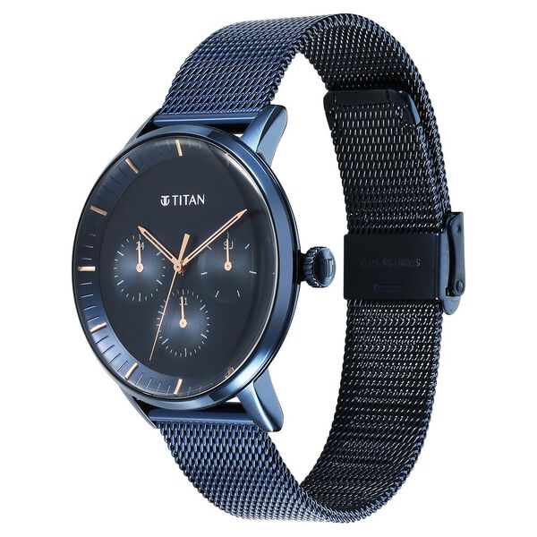 Titan Modern Classics Blue Dial Quartz Multifunction Stainless Steel Strap watch for Men - image number 2