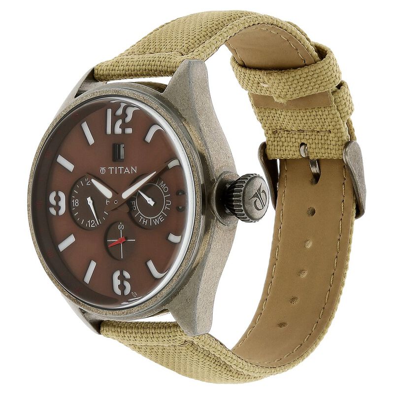 Titan Analog Brown Dial Stainless Steel Strap Watch for Men - image number 1