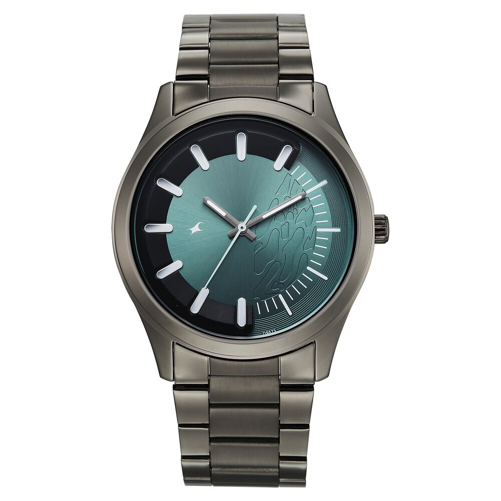Fastrack Wild Quartz Analog Green Dial Gun Metal Strap Watch For Guys-image-41