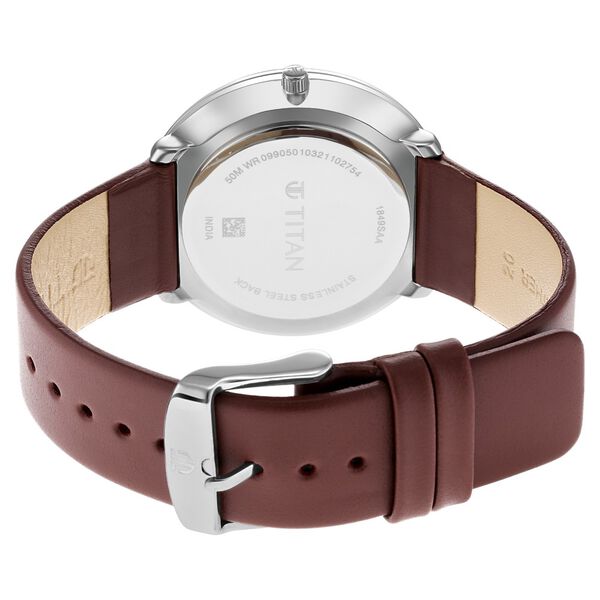 Titan Quartz Analog with Date Blue Dial Leather Strap Watch for Men - image number 4