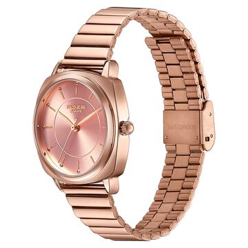 Sonata Poze Quartz Analog Rose Gold Dial Rose Gold Colour Stainless Steel Strap Watch For Women