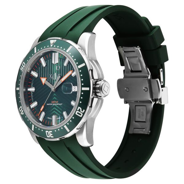 Xylys DiveX Quartz Analog Green Dial with Green Silicone Strap Watch for Men - image number 2
