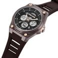 Police Quartz Multifunction Black Dial Brown Silicone Strap Watch For Men - image number 1