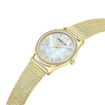 Kenneth Cole Quartz Analog Mother Of Pearl Dial Stainless Steel Strap Watch For Women