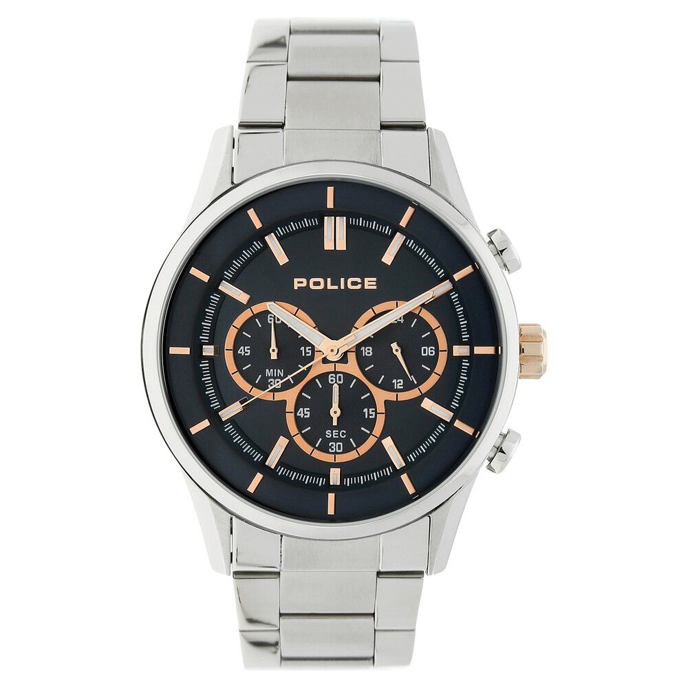 Buy Online Police Quartz Chronograph Blue Dial Metal Strap Watch for Men ncpl15001js03m Titan