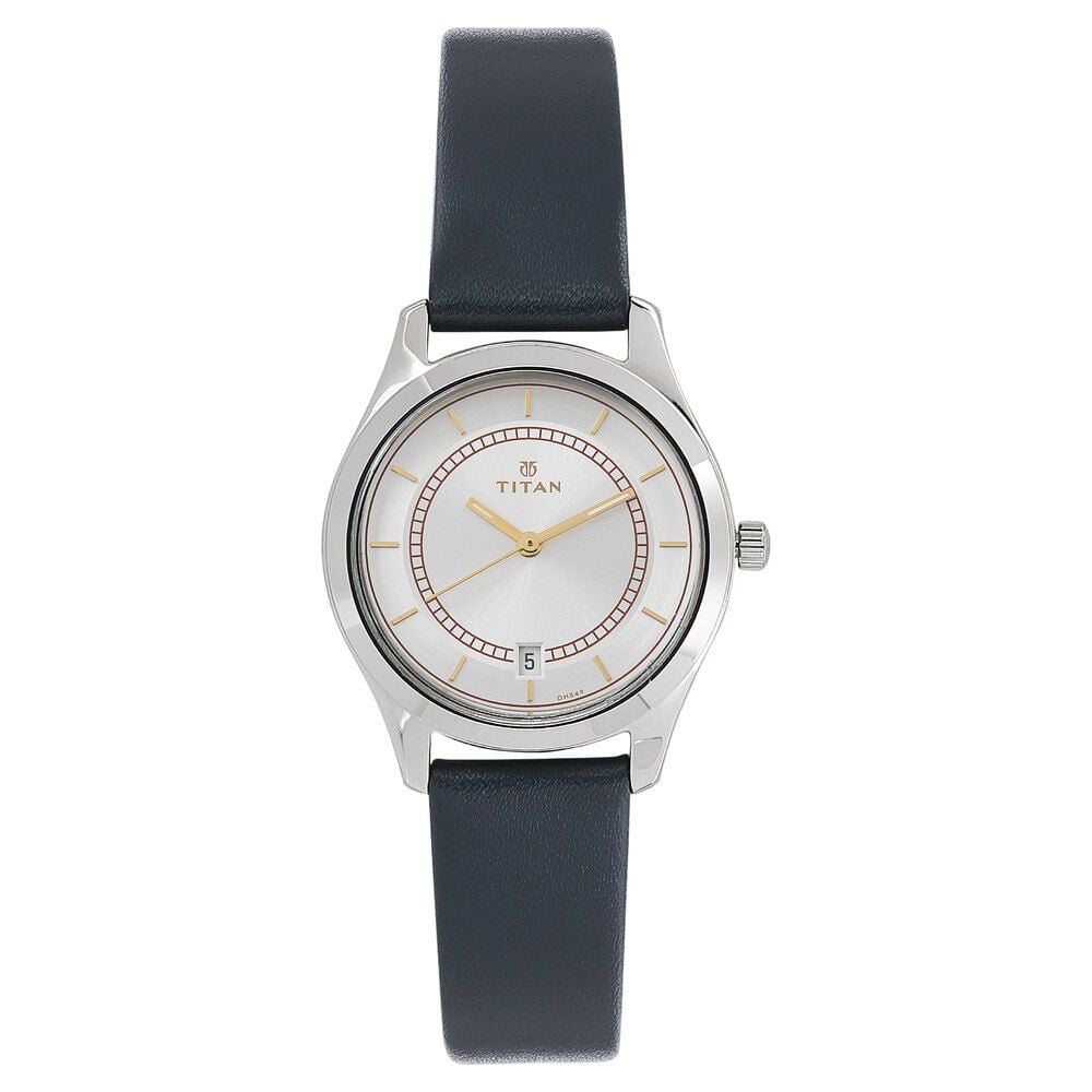 Buy Online Titan Workwear White Dial Analog with Date Leather