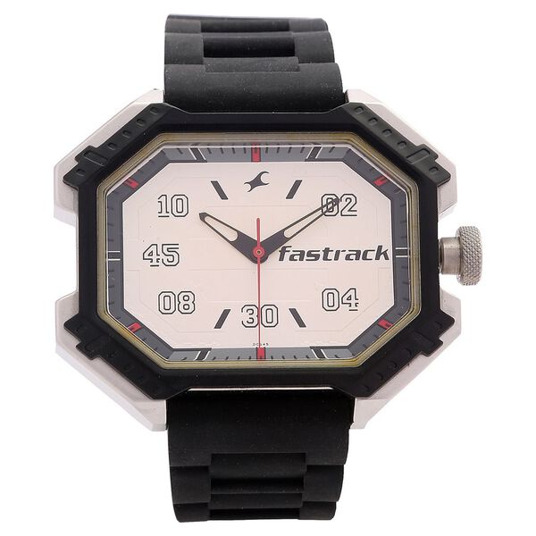 Fastrack Quartz Analog Silver Dial Plastic Strap Watch for Guys - image number 0