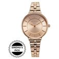 Titan Aura Quartz Analog Rose Gold Dial Stainless Steel Strap Watch for Women - image number 0