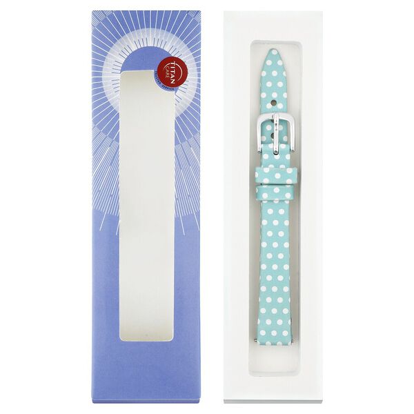 12 mm Blue Genuine Leather Strap for Women - image number 5