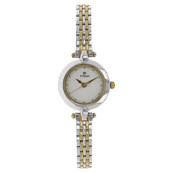 Titan Quartz Analog White Dial Stainless Steel Strap Watch for Women - image number 0
