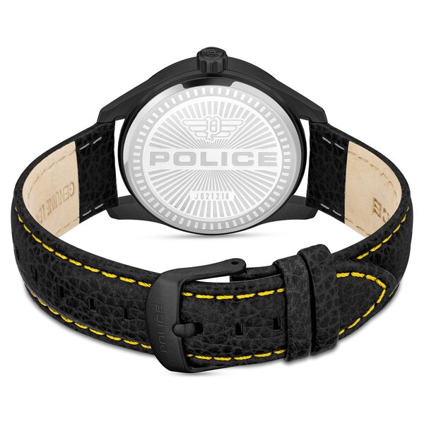 Police Quartz Multifunction Yellow Dial Leather Strap Watch for Men - image number 2