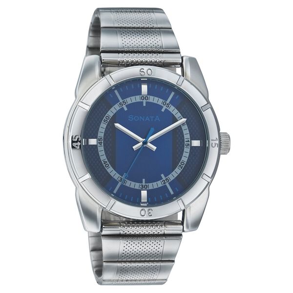 Sonata Quartz Analog Blue Dial Strap Watch for Men - image number 0