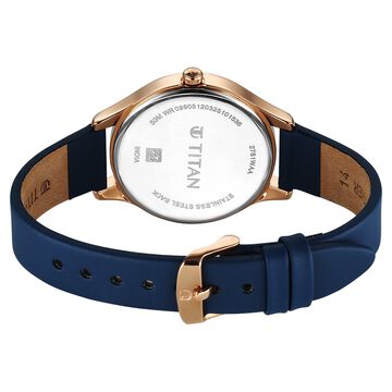 Titan Neo Quartz Analog Blue Dial Blue Leather Strap Watch For Women