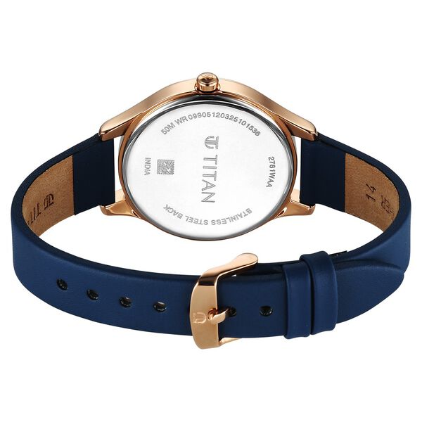 Titan Neo Quartz Analog Blue Dial Blue Leather Strap Watch For Women - image number 5