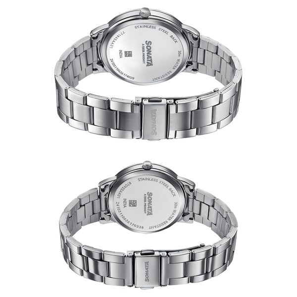 Sonata Soulmates Forest Green Dial Couple Watch - image number 6