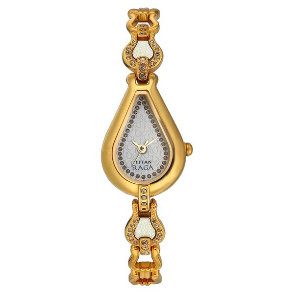 Titan Quartz Analog White Dial Metal Strap Watch for Women - image number 0