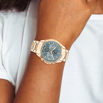Tommy Hilfiger Quartz Multifunction Blue Dial Stainless Steel Strap Watch for Women