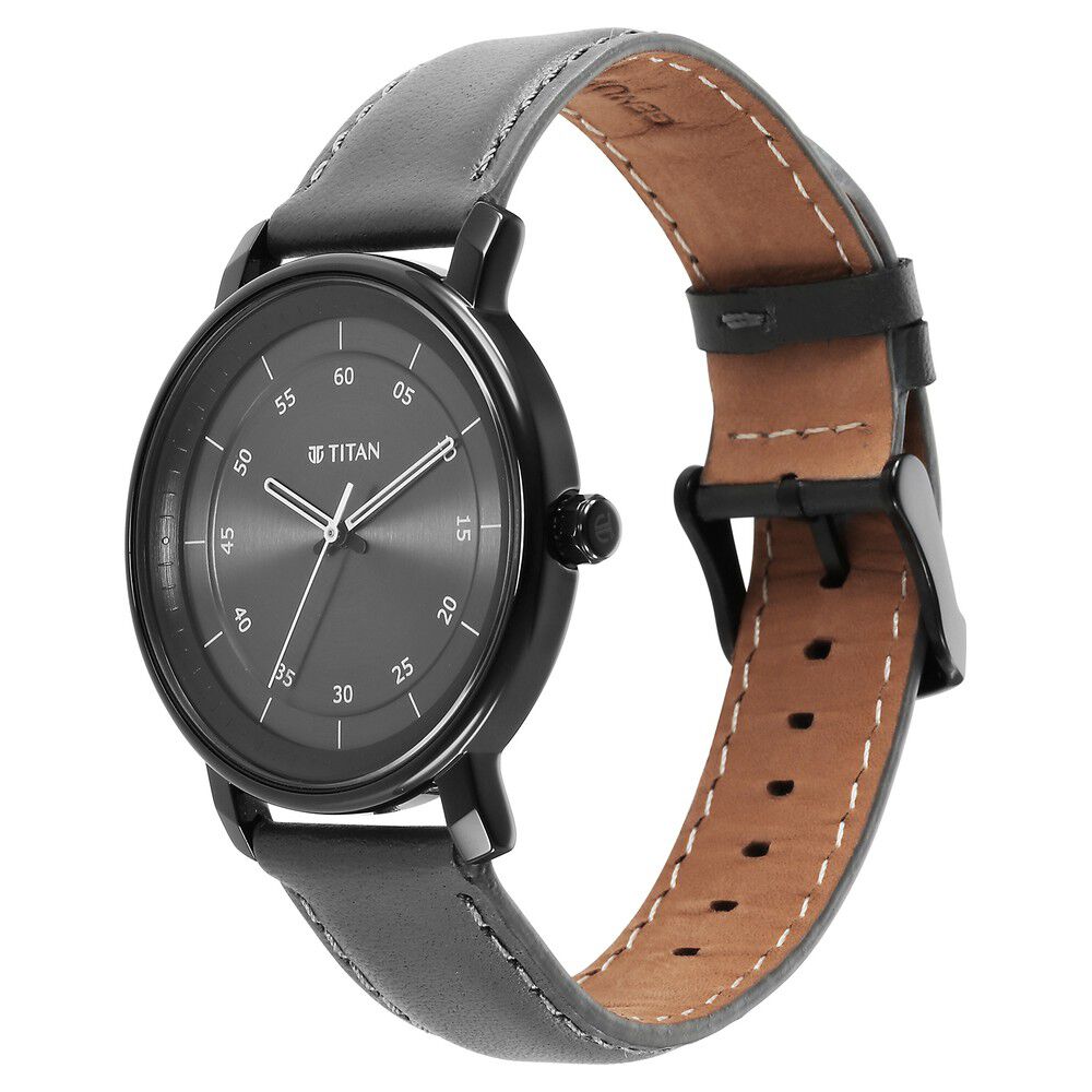 Buy Online Titan Workwear Quartz Analog Anthracite Dial Leather