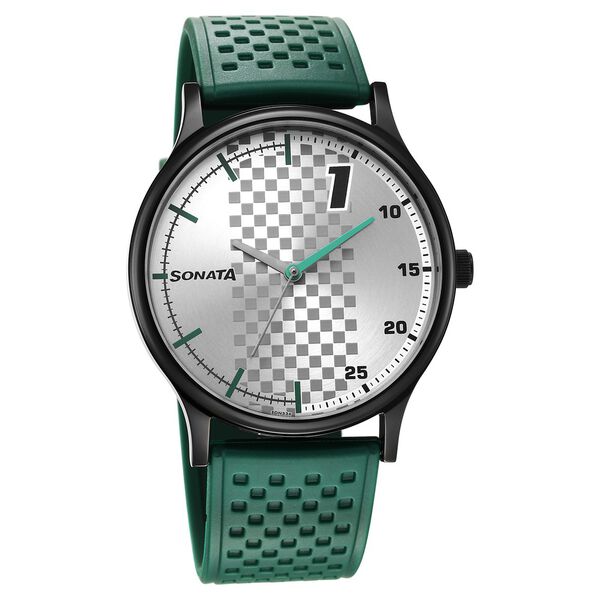 Sonata RPM Grey Dial Plastic Strap Watch for Men - image number 0