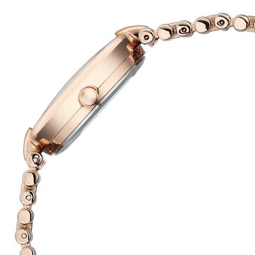 Vyb Charmer By Fastrack Quartz Analog Brown Dial Rose Gold Metal Strap Watch For Girls