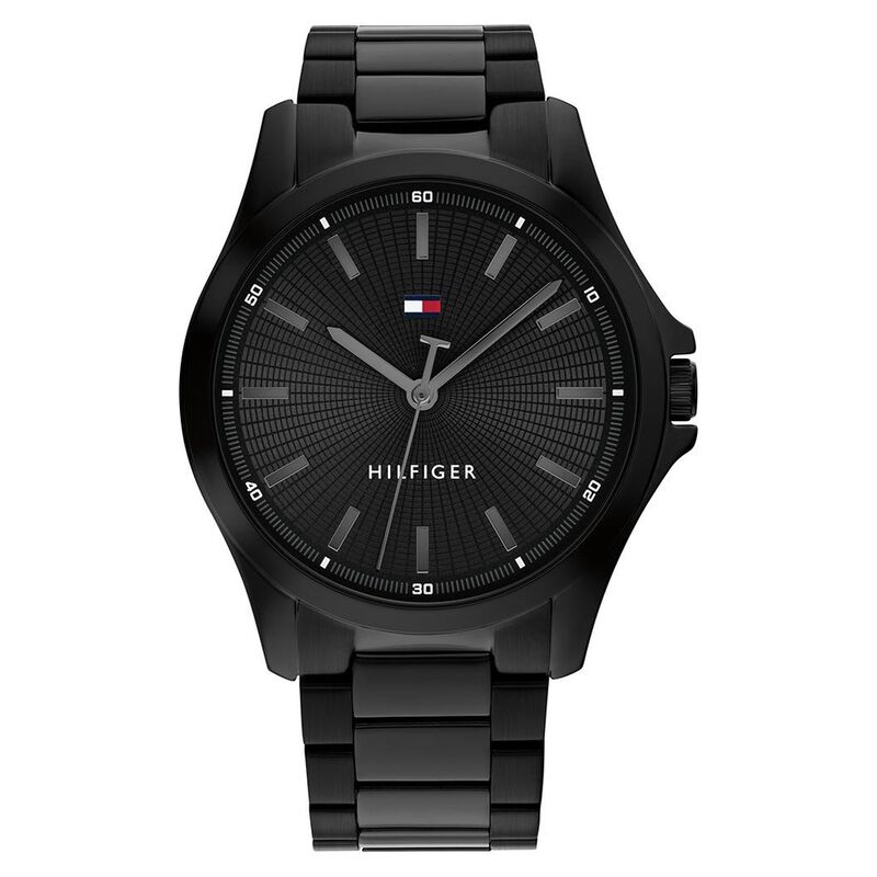 Tommy Hilfiger Quartz Analog Black Dial Black Stainless Steel Strap Watch For Men