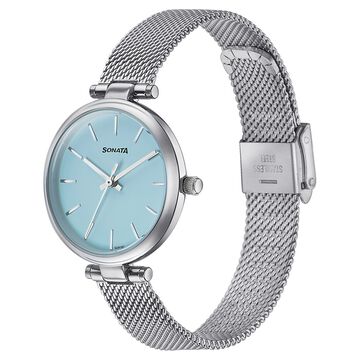 Sonata Wedding Quartz Analog Blue Dial Stainless Steel Strap Watch For Women