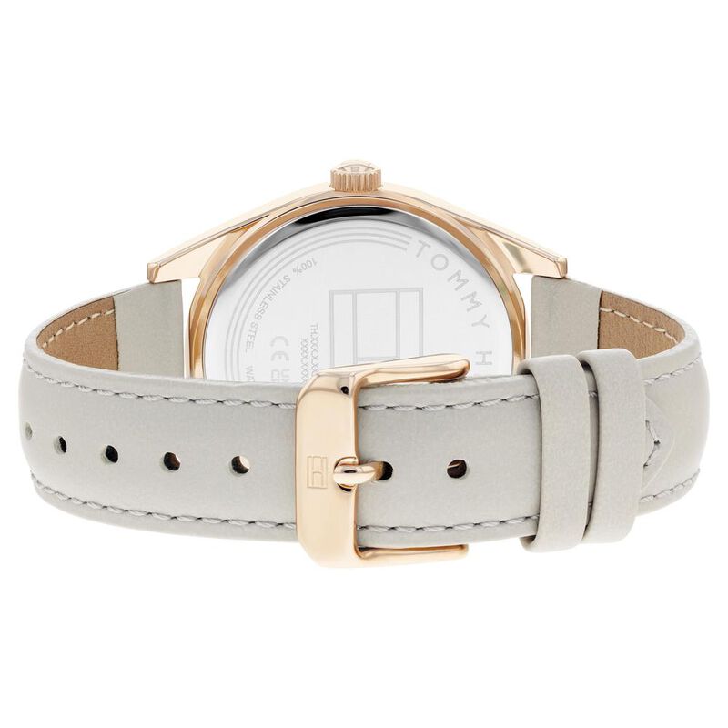 Tommy Hilfiger Quartz Analog with Date Silver Dial Leather Strap Watch for Women - image number 2