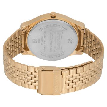 Sonata Essentials Quartz Analog Champagne Dial Golden Stainless Steel Strap Watch For Men