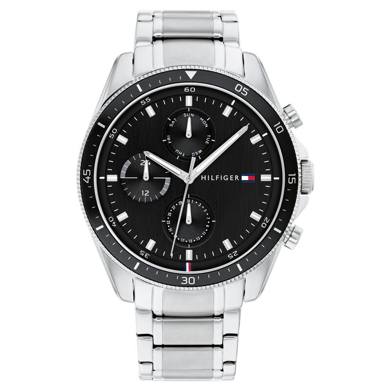 Tommy Hilfiger Quartz Multifunction Black Dial Stainless Steel Strap Watch for Men