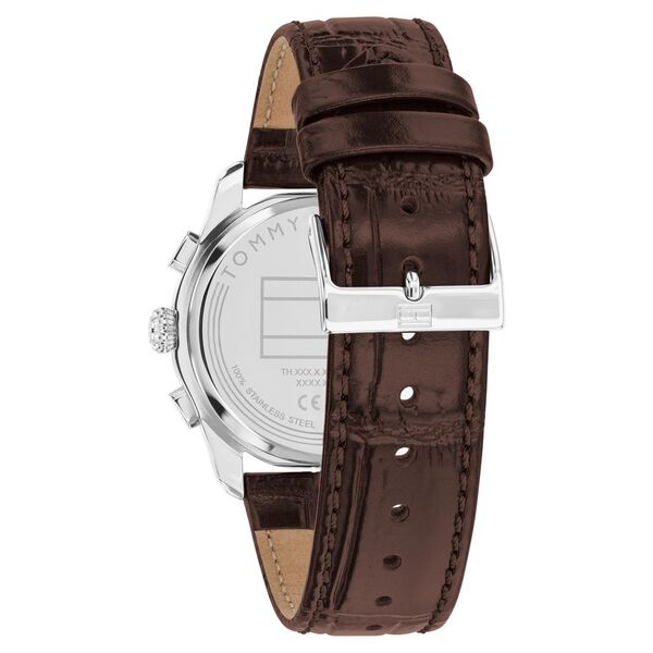 Tommy Hilfiger Quartz Multifunction Black Dial Brown Leather Strap Watch For Men - image number 2