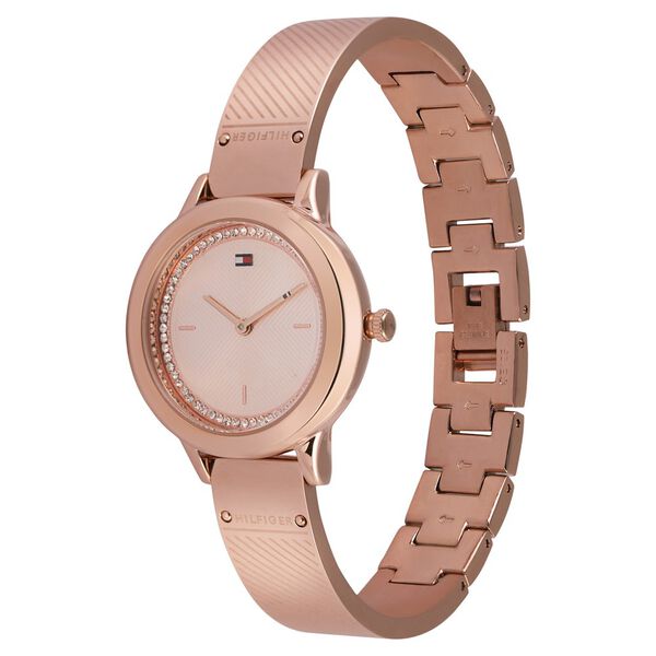 Tommy Hilfiger Quartz Analog Rose Gold Dial Metal Strap Watch for Women - image number 2