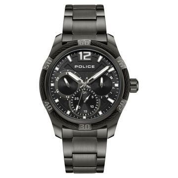 Police Black Dial Quartz Multifunction Watch for Men