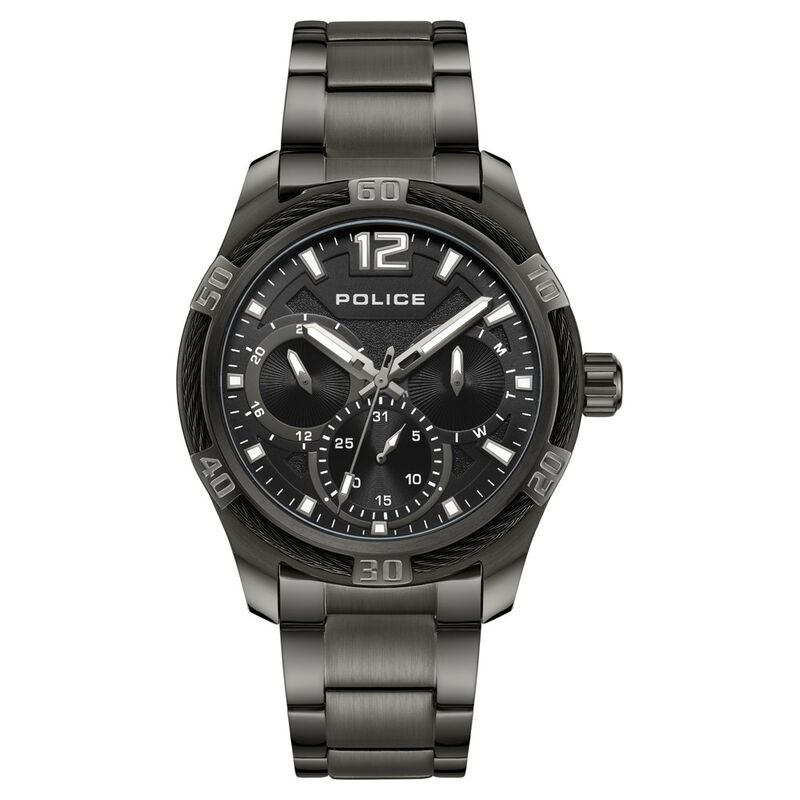 Police Black Dial Quartz Multifunction Watch for Men