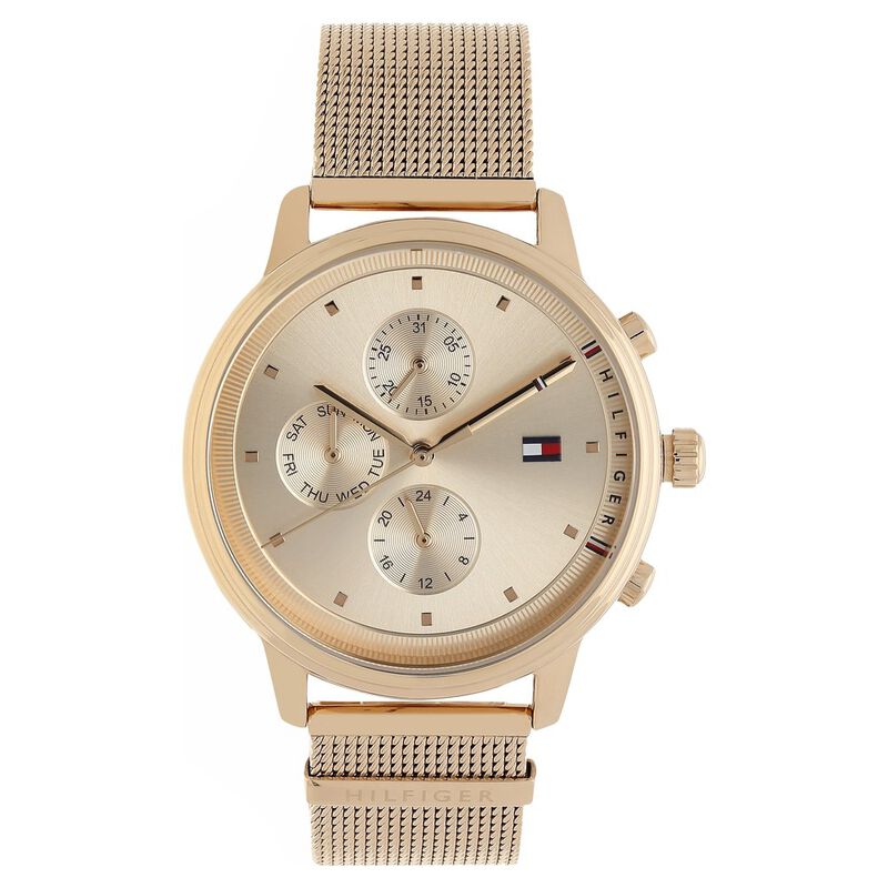 Tommy Hilfiger Quartz Multifunction Rose Gold Dial Stainless Steel Strap Watch for Women - image number 0
