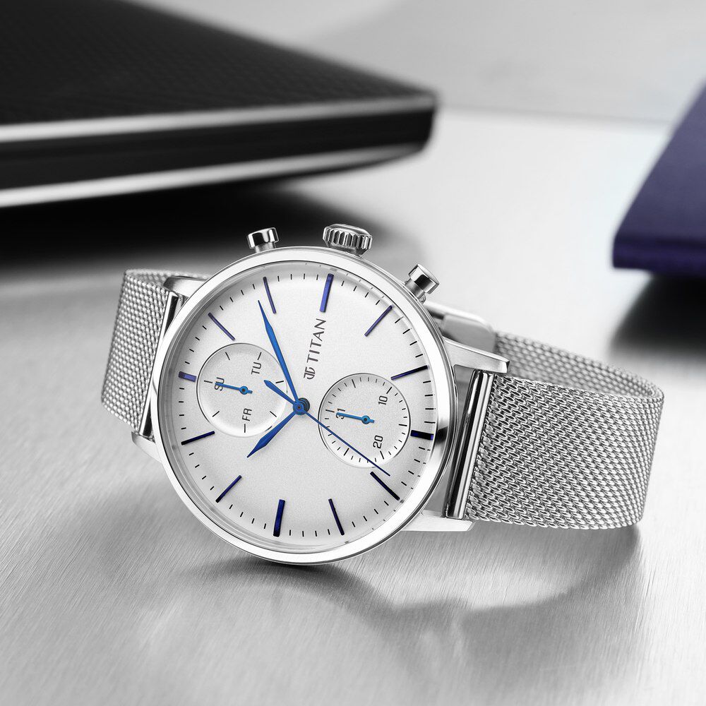 Titan mens silver watches new arrivals