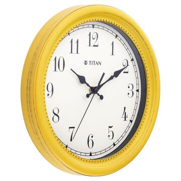 Titan Contemporary Distressed Finish White Wall Clock with Silent Sweep Technology - 30 cm x 30 cm (Medium)