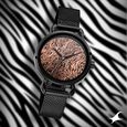 Fastrack Animal Print Quartz Analog Black Dial Stainless Steel Strap Watch for Girls