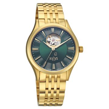 Xylys Belvedere Automatic Green Dial Golden Stainless Steel Strap Watch For Men