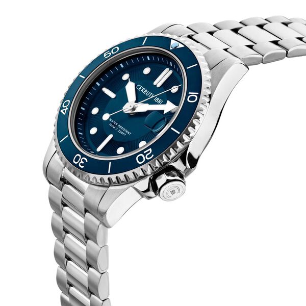 Cerruti 1881 Blue Dial Stainless Steel Strap Watch for Men - image number 4