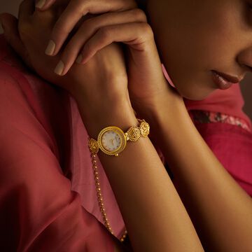 Titan Nebula Nakashi Quartz Analog 18 Karat Solid Gold Watch for Women